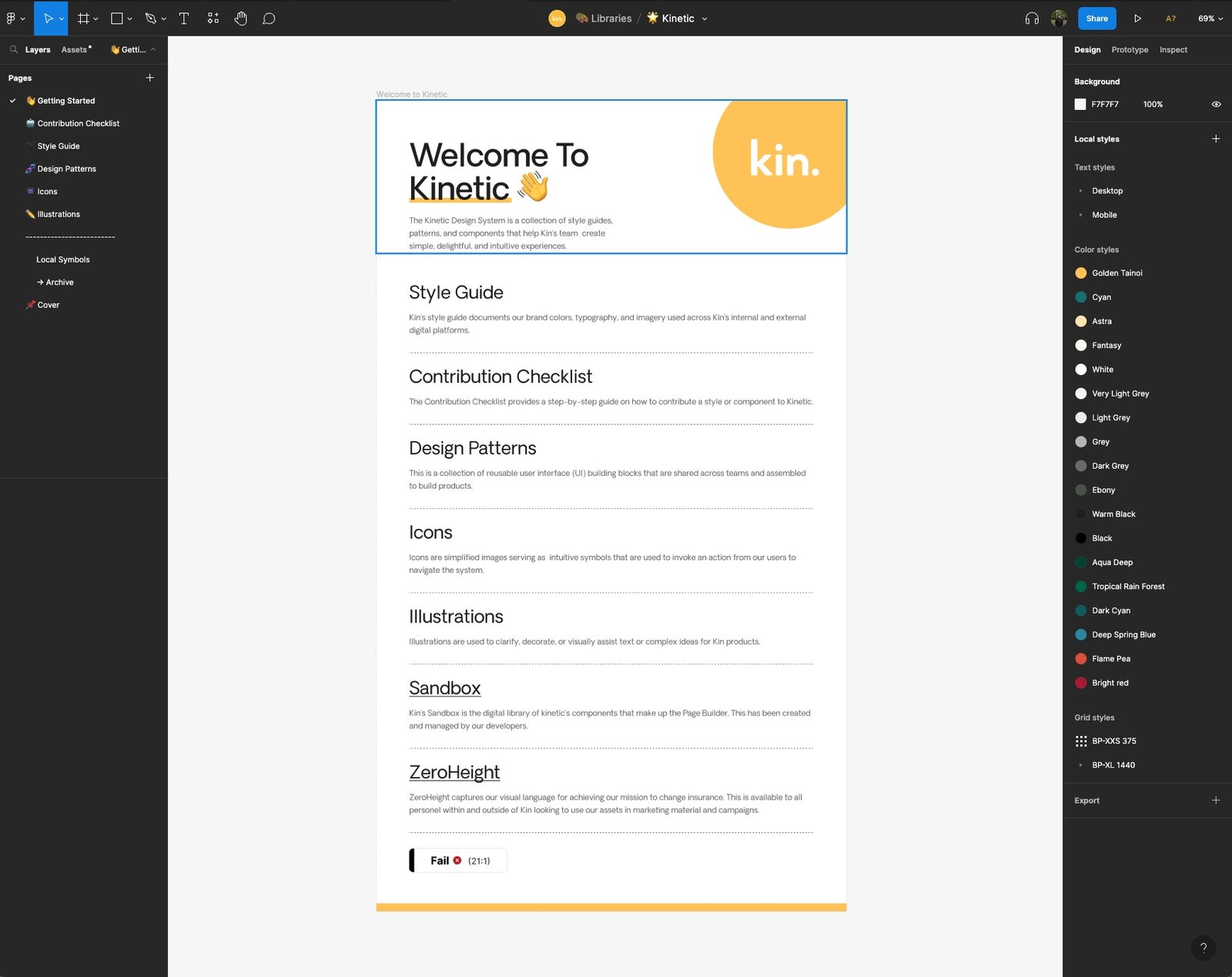 Kinetic Figma library cover page