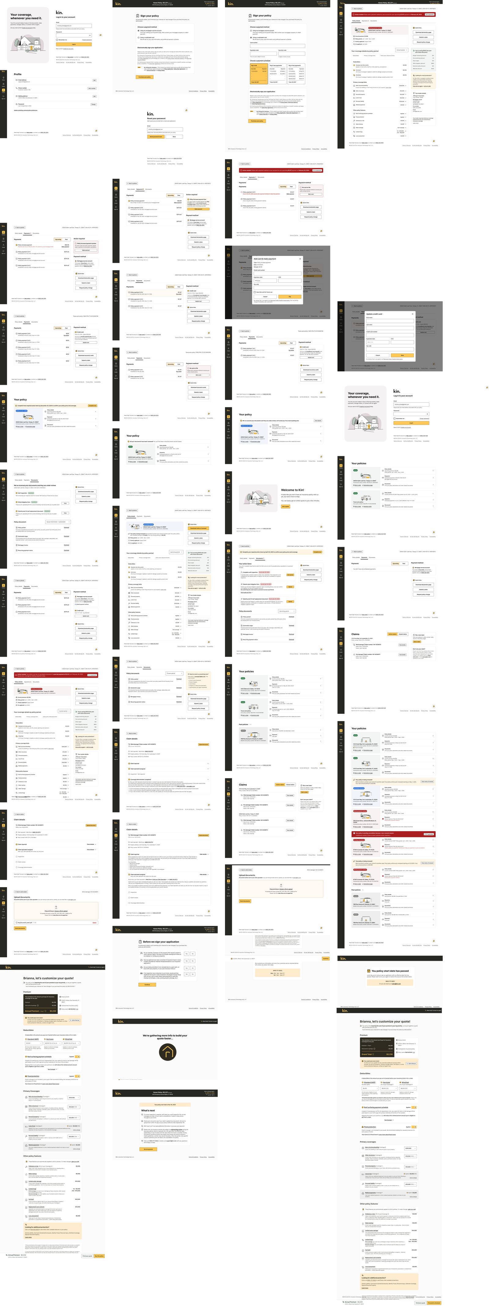 A grid of desktop portal screens
