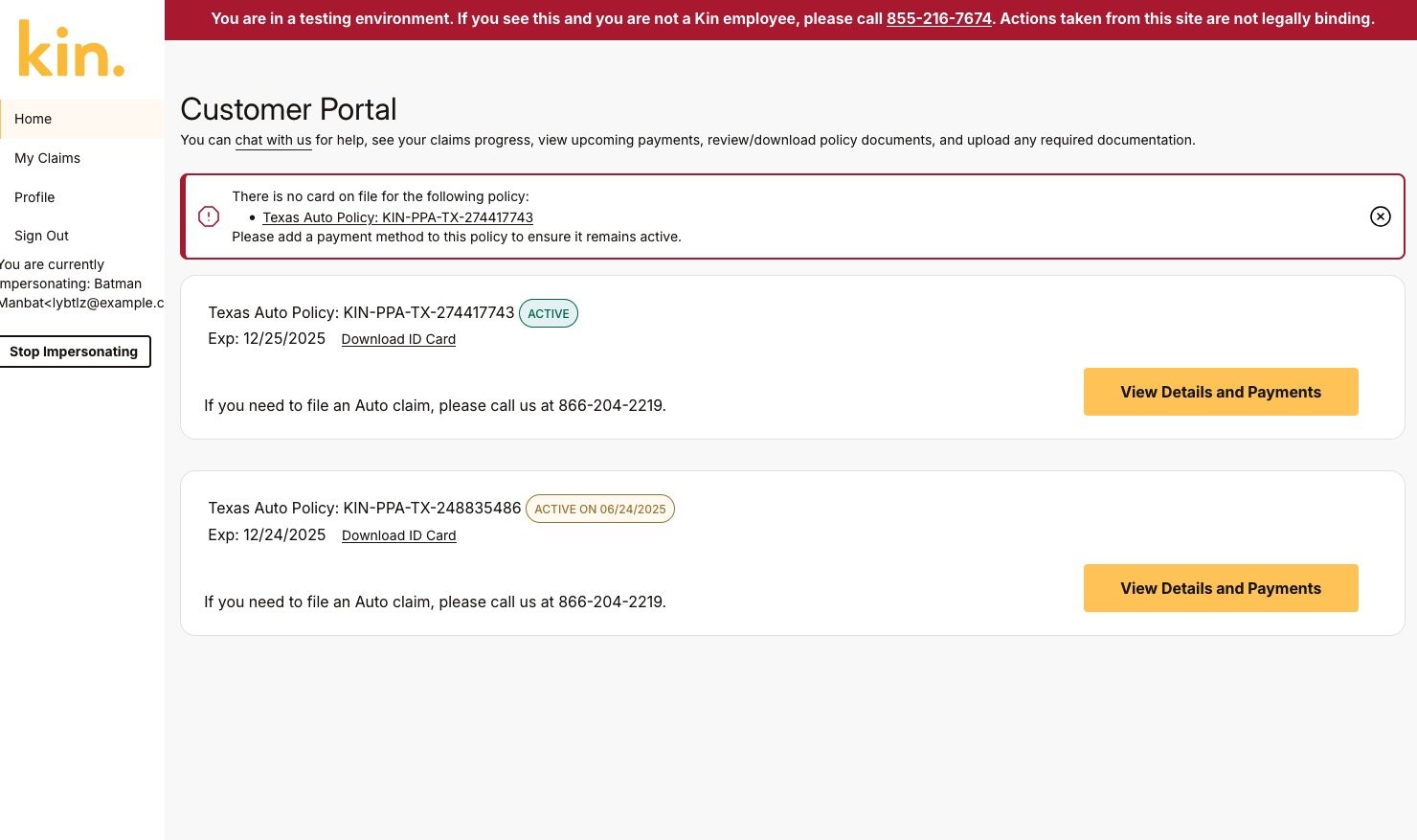 The portal before the redesign